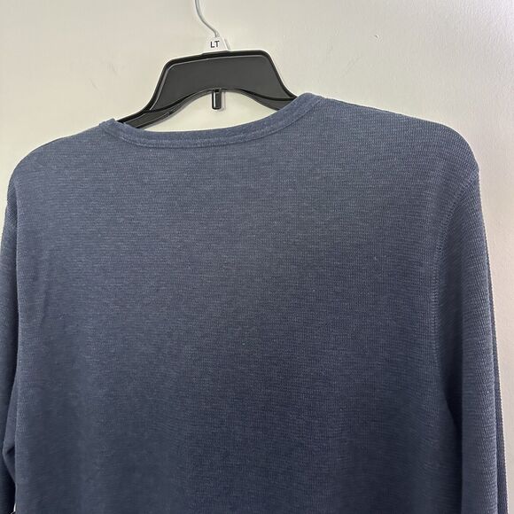 Mutual Weave Shirt Blue Men’s Sz LT Casual Cotton Blend Long Sleeved Crew Neck - Picture 3 of 9